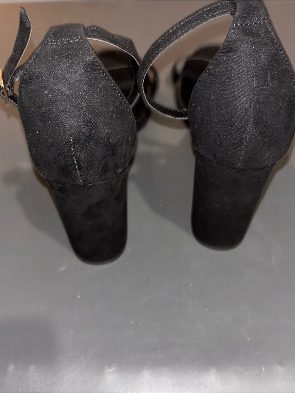 Wild Diva Black Ankle-Strap Block Heel Sandals